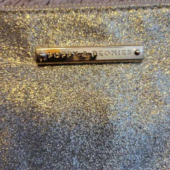 Poppy And Peonies Metallic Glitter Clutch - Picture 2 of 5